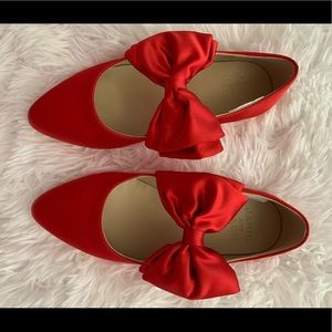 Janie and Jack Red Satin shoes size 1